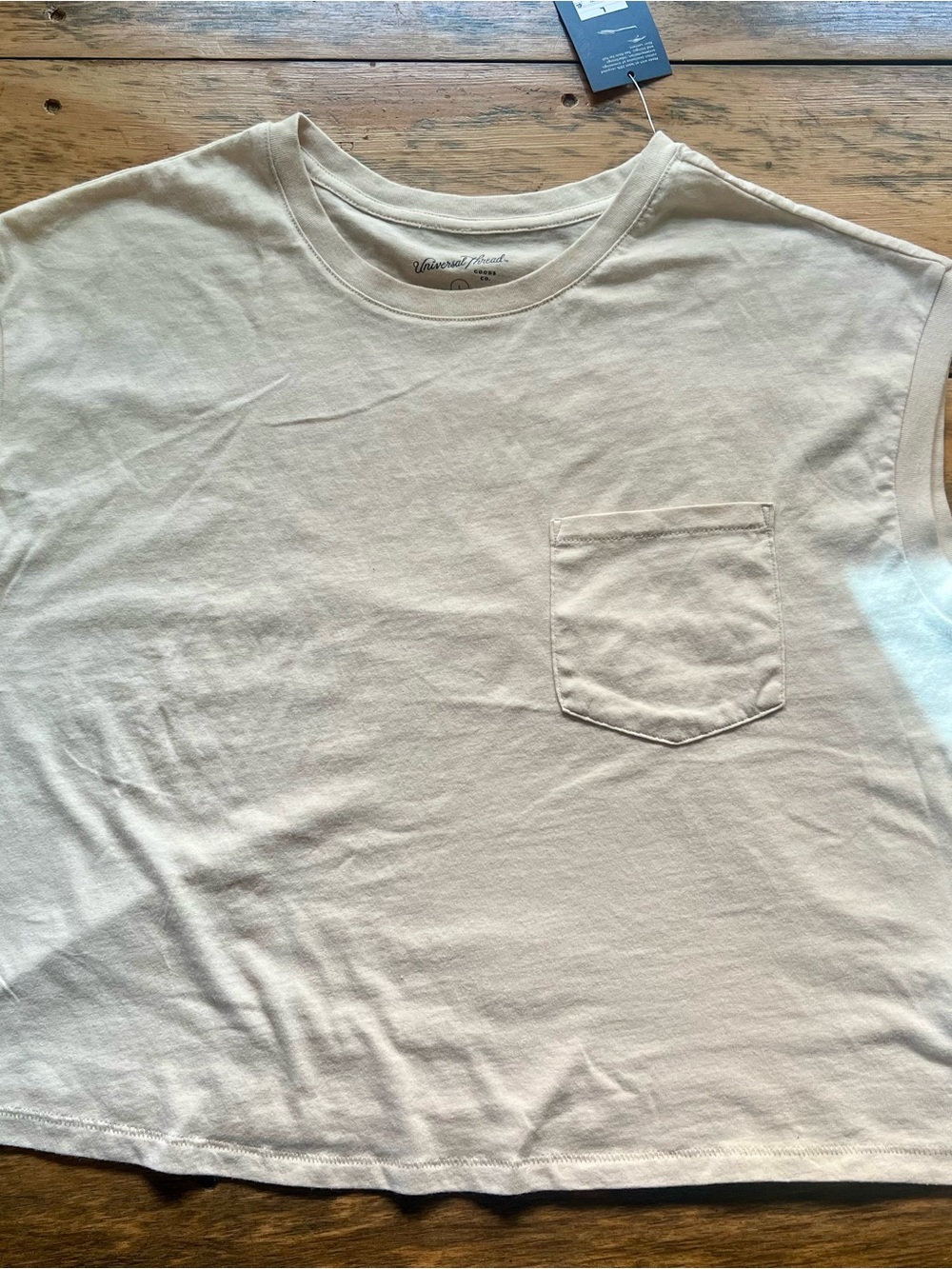 Vintage Wash Pocket Tee - Cream women’s Shirt